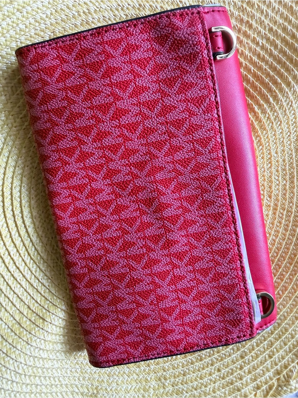 Michael Kors Red Signature Continental red envelope crossbody wallet bag - Picture 2 of 5